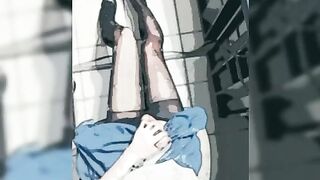 Cosplay black stockings masturbation - 7 image