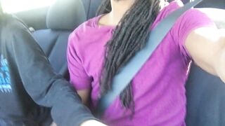 lesbian gives friend handjob in car - 14 image