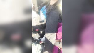 lesbian gives friend handjob in car - 9 image