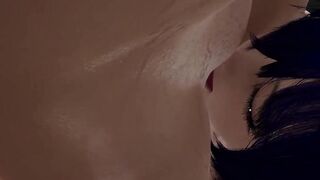 Busty Milf Gets Her Pussy eaten standing by a thirsty Inexperienced Lesbian : 3D Porn - 7 image