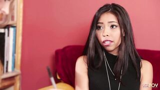 Tanya Tate takes advantage of a cute skinny ebony girl under the excuse of performing a job interview - 2 image