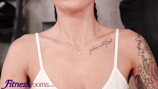 Fitness Rooms Big tits Czech lesbian Nathaly Cherie and Vanessa Decker fingering orgasms in the gym - 4 image