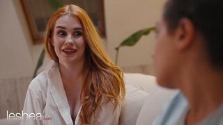 Lesbea Hot Latina Andrea Lapiedra and sexy redhead Kaira love vibrator orgasms romantic lesbian sex - 4 image