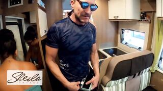 Two real couples are going to have sex in a caravan Briana Banderas foursome SHeila Ortega and Marco Banderas - 3 image