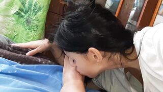 Instead of lollipop, my girlfriend sucks my toes - Lesbian Illusion Girls - 13 image