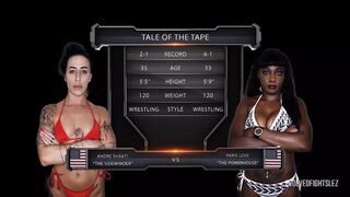 Interracial Lesbian Sex Fight - Andre Shakti Vs Paris Love - 1 image