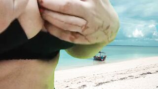 Sea site step sister enjoy orgasm sex on beach - 4 image