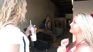 Sexy blonde lesbians licked their pussy and fingering - 2 image