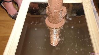Messy, Glass Dildo, Giant Dildo, Squirting, Orgasm's and 3 Horny Sluty MILF's - 1 image