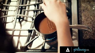 GIRLSWAY - Lonely Woman Cheats On Her Husband With His Boss' Wife Angela White During Couple Dinner - 2 image