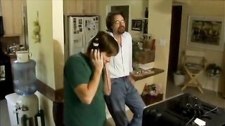 Lesbian babes kissing, sucking and fucking for the camera on the sofa - 5 image