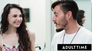 ADULT TIME - Cute Brunette Liz Jordan Scissors With Her BF's Lesbian Boss Sinn Sage To Please Him!