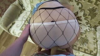 My girlfriend's gorgeous ass POV. Mature lesbian with strap-on loves fucking curvy MILF doggy style. Big ass compilation. PAWG. Home fetish. Amateur. - 2 image