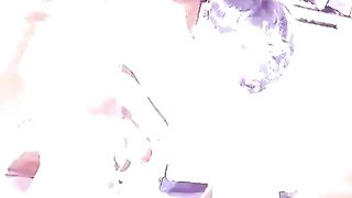 Girls get hot for each other and paint each other's nice tits on kitchen floor - 8 image