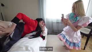 Anime girls decided to have some fun after the party - 3 image