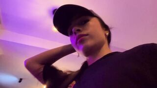 Cute waitress can't take it anymore and jerks off in the bathroom at work - I get creampie - 2 image