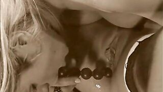 Pretty lesbian whores with nice tits finger fuck, play with dildo, and 69 - 12 image