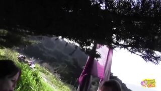 Two Busty Brunettes Enjoy Playing with Each Other in Nature - 15 image