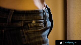 GIRLSWAY - Horny Teen Hazel Moore Is Caught By Her Older Stepsister's Bestie While Masturbating - 5 image