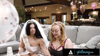 GIRLSWAY - Pretty Bridesmaid Emma Magnolia Shows Bride-To-Be Holly Day How A Real Striptease Is Done - 2 image