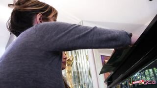 After playing some music, this brunette begs her lesbian piano teacher to fuck her raw - 2 image