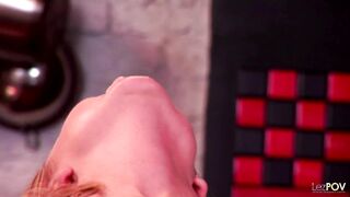 Shy lesbian girls try kissing and eating each others shaved pussies for the first time - 8 image