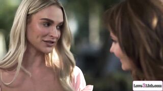 Blonde first time lesbian 69 pussy licking with her busty gf - 2 image