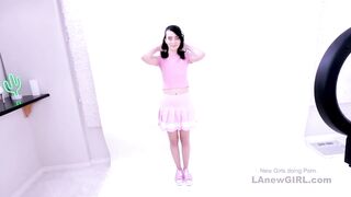 Cute Teen Brunette Nerd tries out Porn - 5 image