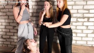 Slave's Mouth Is An Ashtray For Three Smoking Girls - 7 image