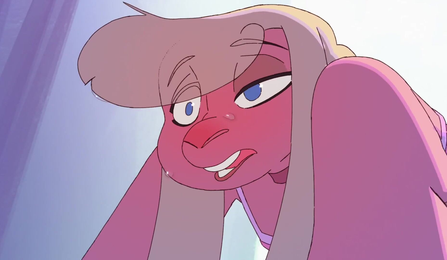 anthro creature waking up in a sunlit room