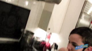 Two horny chicks get naughty and have intense lesbian fun in the kitchen - 7 image