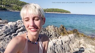 Ersties - Adorable Annika Fingers Herself On a Beach in Croatia