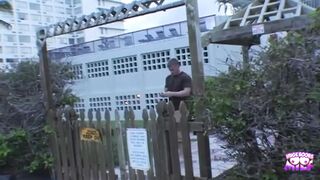 A couple of lucky lesbians get to see a condo and bang a fat cock - 1 image