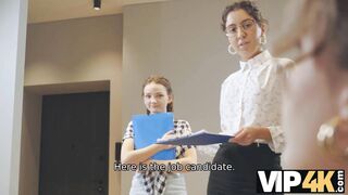 VIP4K. Lesbians 3some is the best way to relax during a working day