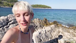 Ersties - Cute Blonde Annika Fingers Herself Outdoors For All To See - 6 image
