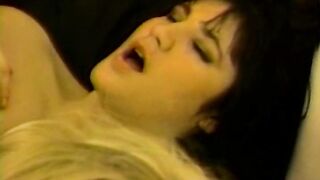 Classy babe in lingerie playing with a toy before her lesbian friend joins - 13 image