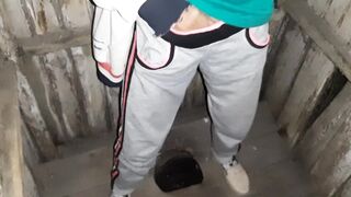 I caught my neighbor masturbating in the toilet on the street and I joined her - Lesbian-illusion - 7 image