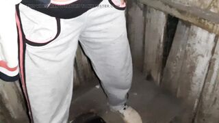 I caught my neighbor masturbating in the toilet on the street and I joined her - Lesbian-illusion - 9 image