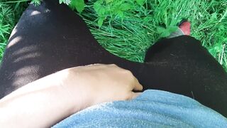 We masturbate with our neighbor on the street and cum at the same time - Lesbian-illusion - 2 image
