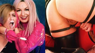 Strap-on Fuck of Big Ass Slut! Deep Throat and Pussy Stretching Training. Arya Grander & Fetishaura - 1 image