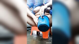 Teen girl bathing before pissing & fingering her pussy out her orgasam - 10 image