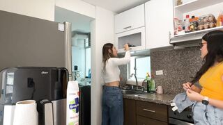 My lesbian neighbor is a teacher and she is going to help me solve my homework