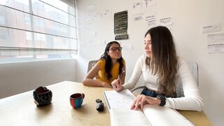 My lesbian neighbor is a teacher and she is going to help me solve my homework - 6 image