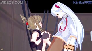 Nine and Chitose Kisaragi and Ruri Hoshino Intense lesbian play and futanari sex. - Super Robot Wars V & Martian Successor Nadesico Hentai - 10 image