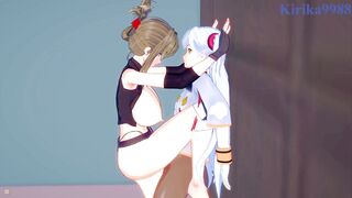 Nine and Chitose Kisaragi and Ruri Hoshino Intense lesbian play and futanari sex. - Super Robot Wars V & Martian Successor Nadesico Hentai - 15 image