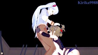 Nine and Chitose Kisaragi and Ruri Hoshino Intense lesbian play and futanari sex. - Super Robot Wars V & Martian Successor Nadesico Hentai - 9 image