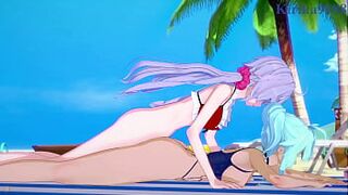 Cagliostro and Chris Yukine and Maria Cadenzavna Eve intense futanari sex. - Symphogear Hentai - 1 image