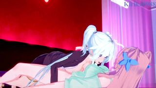 Cagliostro and Chris Yukine and Maria Cadenzavna Eve intense futanari sex. - Symphogear Hentai - 10 image
