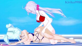 Cagliostro and Chris Yukine and Maria Cadenzavna Eve intense futanari sex. - Symphogear Hentai - 6 image