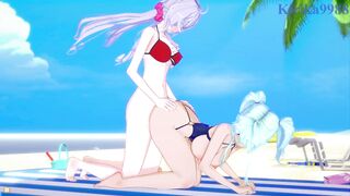 Cagliostro and Chris Yukine and Maria Cadenzavna Eve intense futanari sex. - Symphogear Hentai - 7 image